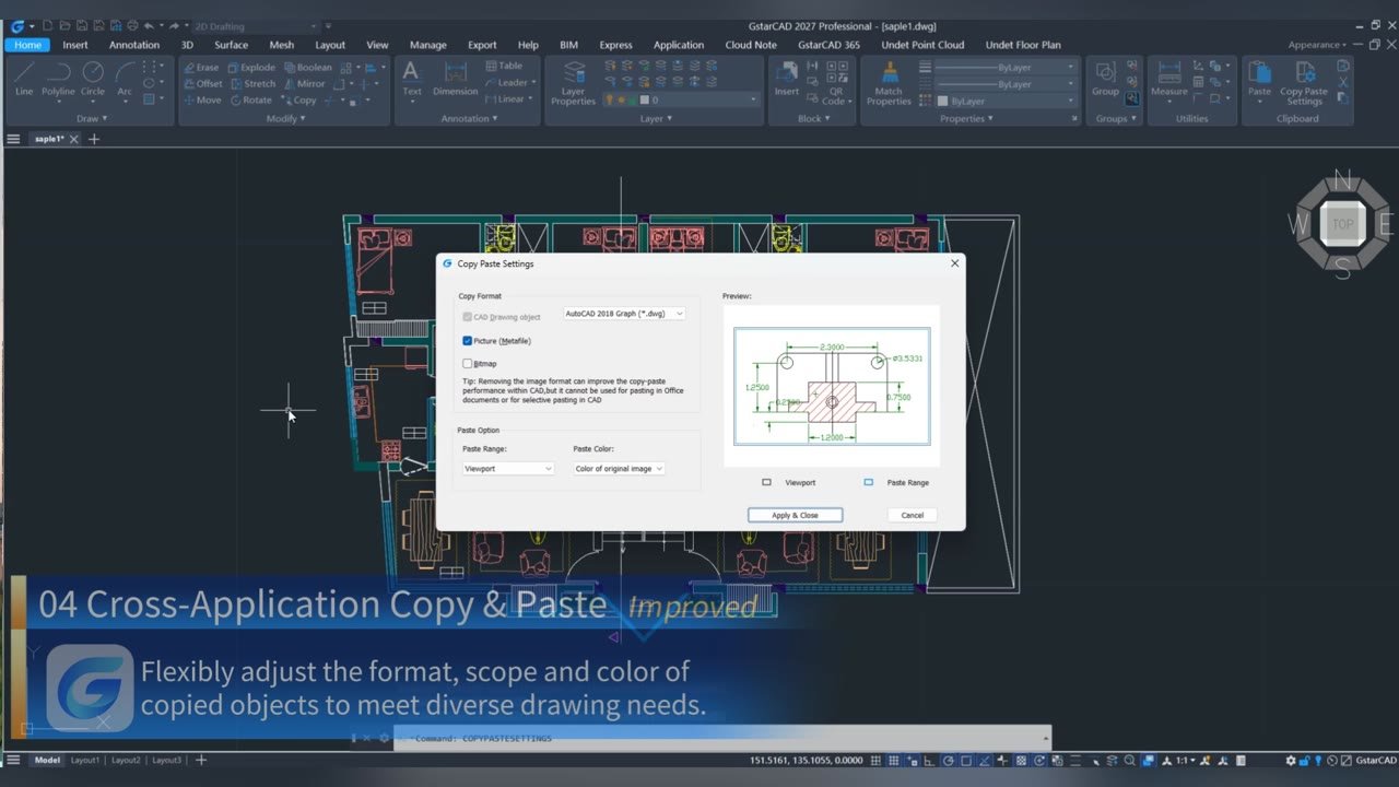 Copiar e colar DWG entre aplicações